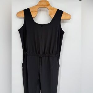 Prana Railay Jumpsuit Black Gathered Waist Ruched Bottom Leg Sz XS NWT